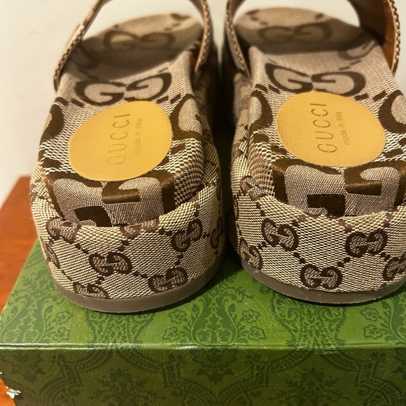 Gucci Brown Sandals with Iconic Monogram Design - Picture 5 of 5